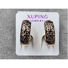 Сережки Xuping 5 мм висота 14 мм круглий замок колір 18к