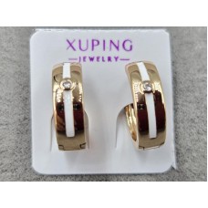 Сережки Xuping 5 мм висота 15 мм круглий замок колір 18к