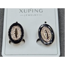 Сережки кераміка Xuping 11 мм висота 15 мм англійський замок колір 18к