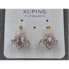 Сережки Xuping 13 мм висота 18 мм англійський замок колір 18к