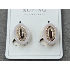Сережки кераміка Xuping 11 мм висота 15 мм англійський замок колір 18к