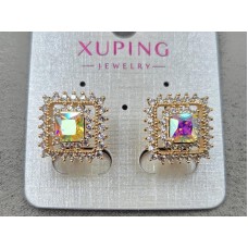 Сережки Xuping 16 мм висота 16 мм англійський замок колір 18к