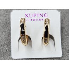 Сережки Xuping 3 мм висота 13 мм круглий замок колір 18к