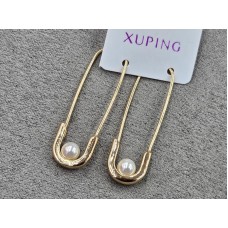 Сережки Xuping 5*11 мм висота 37 мм колір 18к