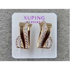 Сережки Xuping 8 мм висота 19 мм англійський замок колір 18к