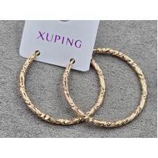 Сережки кільця  Xuping 2 мм висота 30 мм колір 18к