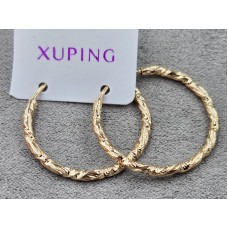Сережки кільця  Xuping 2 мм висота 25 мм колір 18к