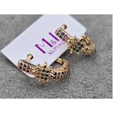 Сережки M&L Xuping 7 мм висота 15 мм англійський замок колір 18к