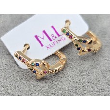 Сережки M&L Xuping 7 мм висота 15 мм англійський замок колір 18к