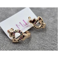 Сережки M&L Xuping 9 мм висота 14 мм англійський замок колір 18к