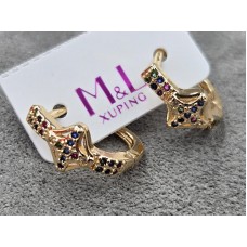 Сережки M&L Xuping 7 мм висота 15 мм англійський замок колір 18к