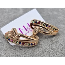 Сережки M&L Xuping 9 мм висота 20 мм англійський замок колір 18к