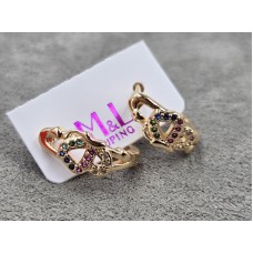 Сережки M&L Xuping 7 мм висота 15 мм англійський замок колір 18к