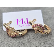 Сережки M&L Xuping 7 мм висота 16 мм англійський замок колір 18к