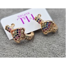 Сережки M&L Xuping 8 мм висота 15 мм англійський замок колір 18к