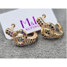 Сережки M&L Xuping 8 мм висота 15 мм англійський замок колір 18к