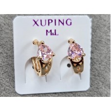 Сережки M&L Xuping 6 мм висота 12 мм круглий замок колір 18к