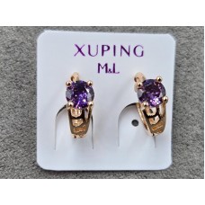 Сережки M&L Xuping 5 мм висота 12 мм круглий замок колір 18к