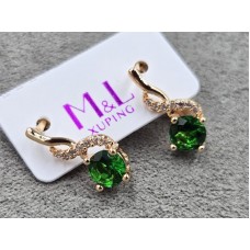 Сережки M&L Xuping 6 мм висота 15 мм англійський замок колір 18к