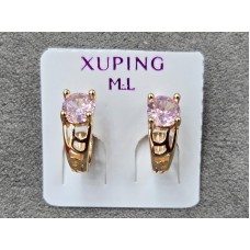 Сережки M&L Xuping 5 мм висота 12 мм круглий замок колір 18к