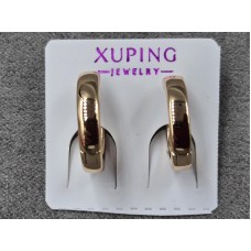 Сережки Xuping 3 мм висота 14 мм круглий замок колір 18к
