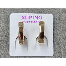 Сережки Xuping 3 мм висота 13 мм круглий замок колір 18к
