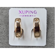 Сережки Xuping 4 мм висота 14 мм круглий замок колір 18к