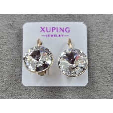 Сережки Xuping 11 мм висота 17 мм колір 18к