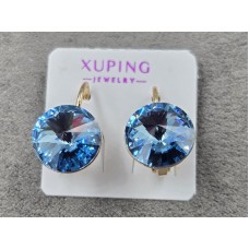 Сережки Xuping 11 мм висота 17 мм колір 18к