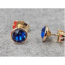 Гвоздики Xuping 7 мм с синим стразом Swarovski 