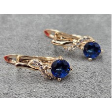 Серьги M&L Xuping 6 мм высота 15 мм английский замок цвет 18к