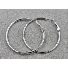Серьги кольца  M&L Xuping 2 мм 40 мм родий