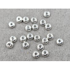 Рондели 4*2 мм 140 шт цвет серебро металлические