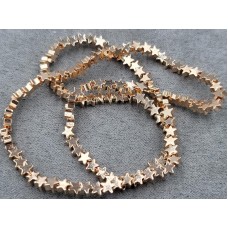 Гематит звездочка 4 мм 120 штук цвет розовое золото