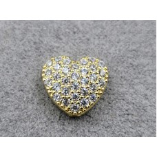Бусина сердце 11*12 мм цвет лимонное золото (гиппоаллергенный сплав)
