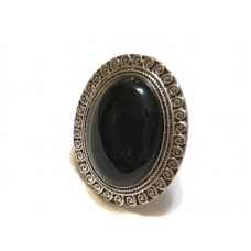 Кольцо "Овал" из черного агата